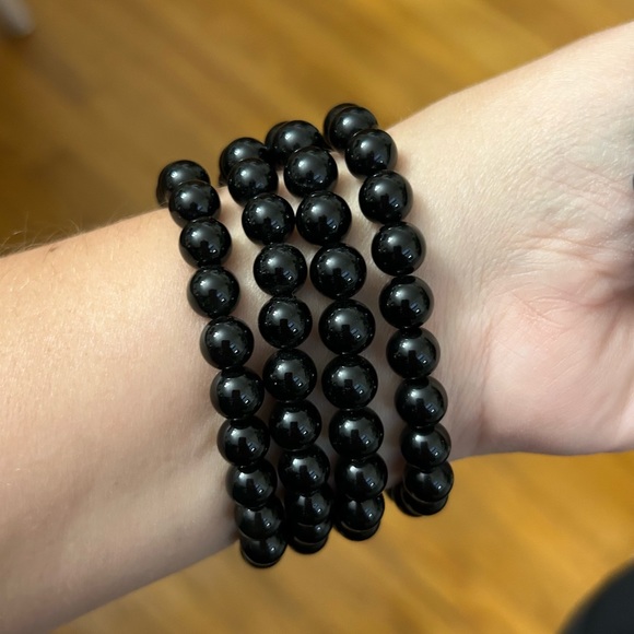 Obsidian 8mm beaded bracelet - Picture 2 of 2